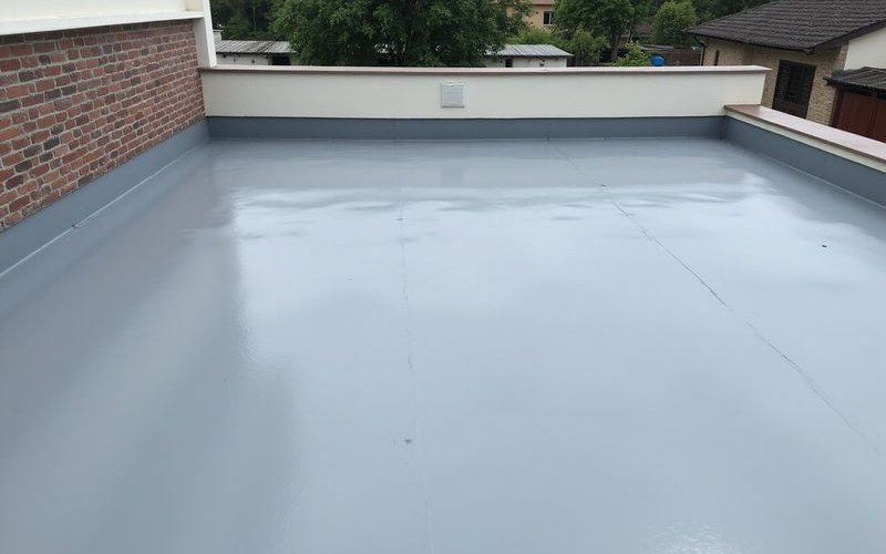 Completed waterproof roof coating with smooth finish ready to protect Malaysian home