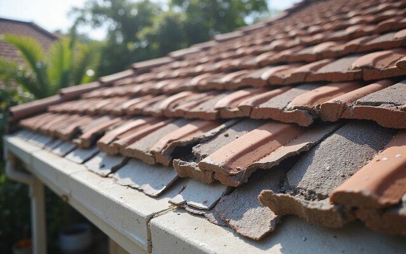 Evidence of previous poor quality roof repair that has failed and now allows water to enter